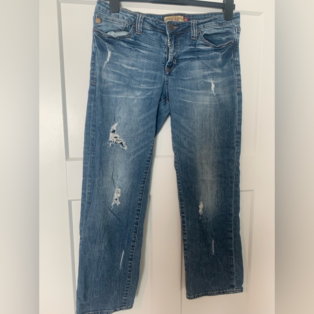 Dear John distressed boyfriend crop jeans size